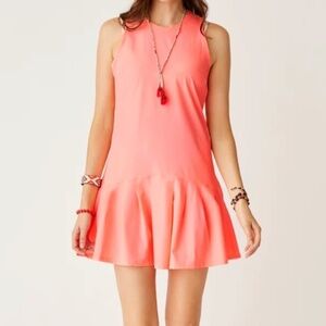 Carve Designs Venture Pleated Dress Electric Coral Medium